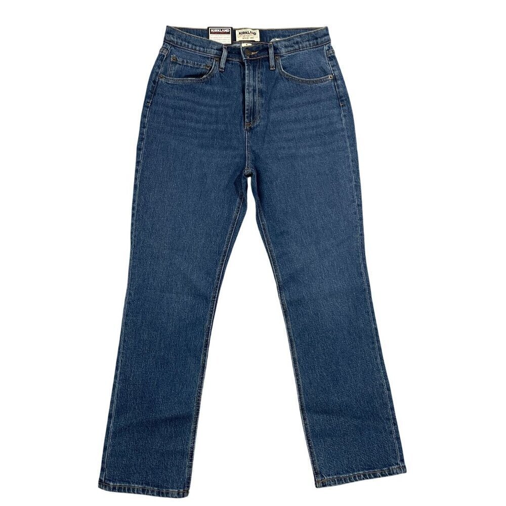 NEW Kirkland Signature Womens 8 High-Rise Straight Fit Jeans Blue Denim Cotton